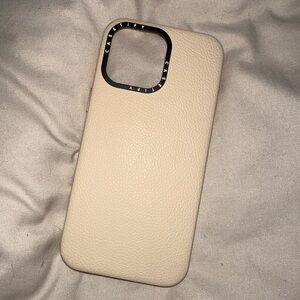 Casetify Cream Leather Phone Case